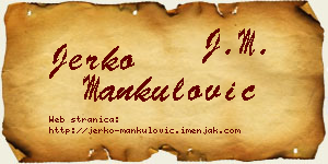 Jerko Mankulović vizit kartica